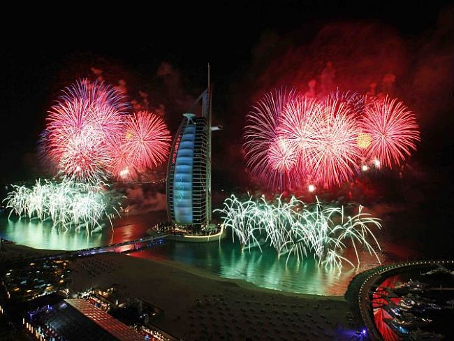 Dubai New Year Fireworks Burj Khalifa