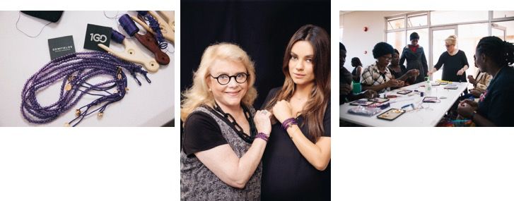 Mila Kunis and Mary Fisher promotes Gemfields 100 Good Deeds Bracelet