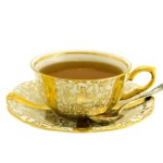 gold tea cup